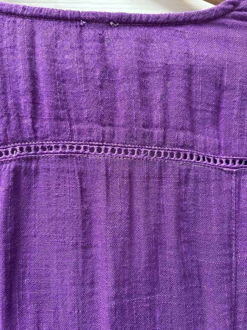 Boho Hippie Free People Bell Sleeve Purple Gauze Button-Front Long Slv Top M